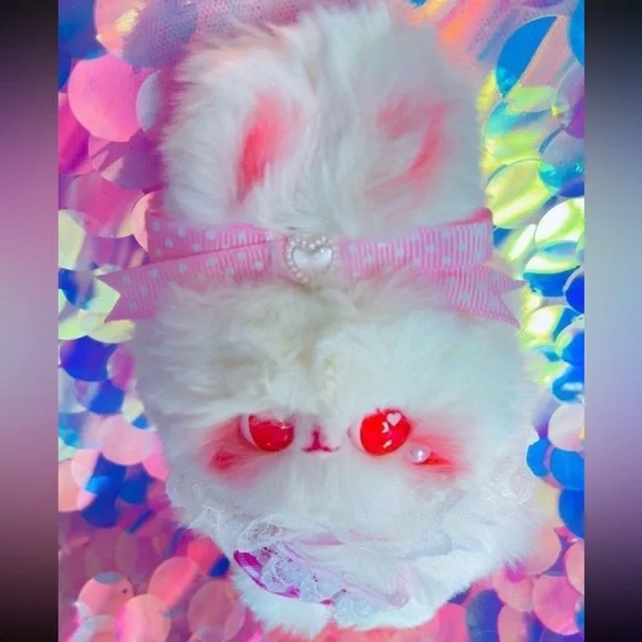 Strawberry Pink Sugar Cone Bunny Cat & Teddy Bear Plush Set